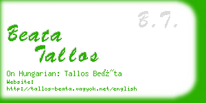 beata tallos business card